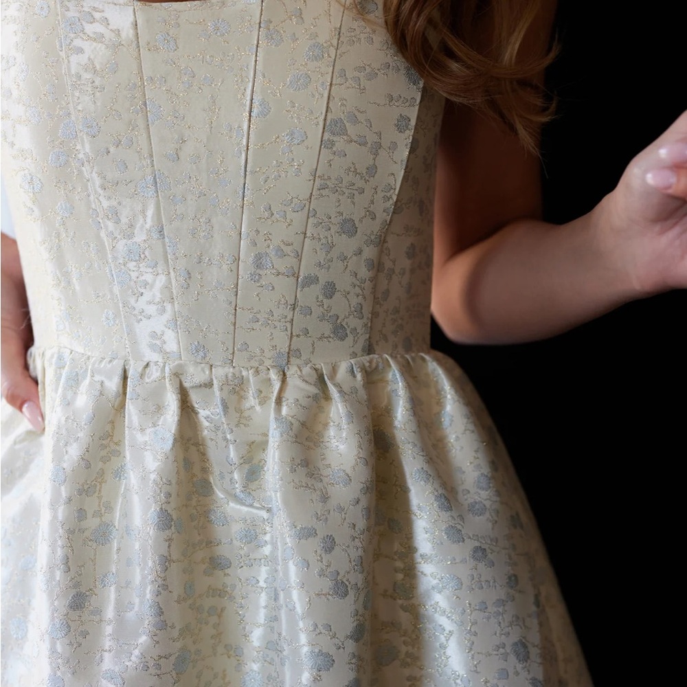 V. Chapman The Avery Dress in Light Blue Duchess - Picture 6 of 6